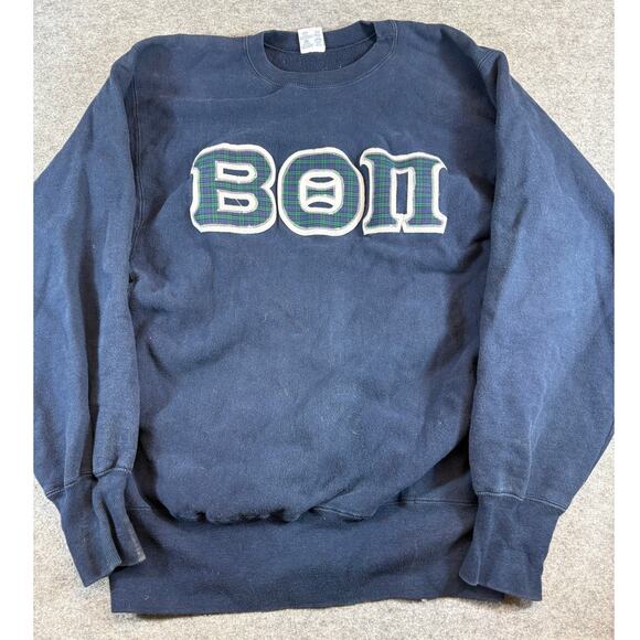 VTG 90s Champion Reverse Weave Sweater Mens XL Blue BON USA University Crew Neck - Picture 1 of 4